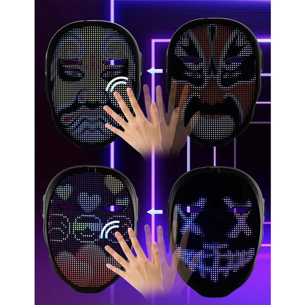 2022 NEWEST 3rd generation upload video Masquerade Rave Halloween Led Mask For Adult Kid,coolest light up mask with Gesture Switching